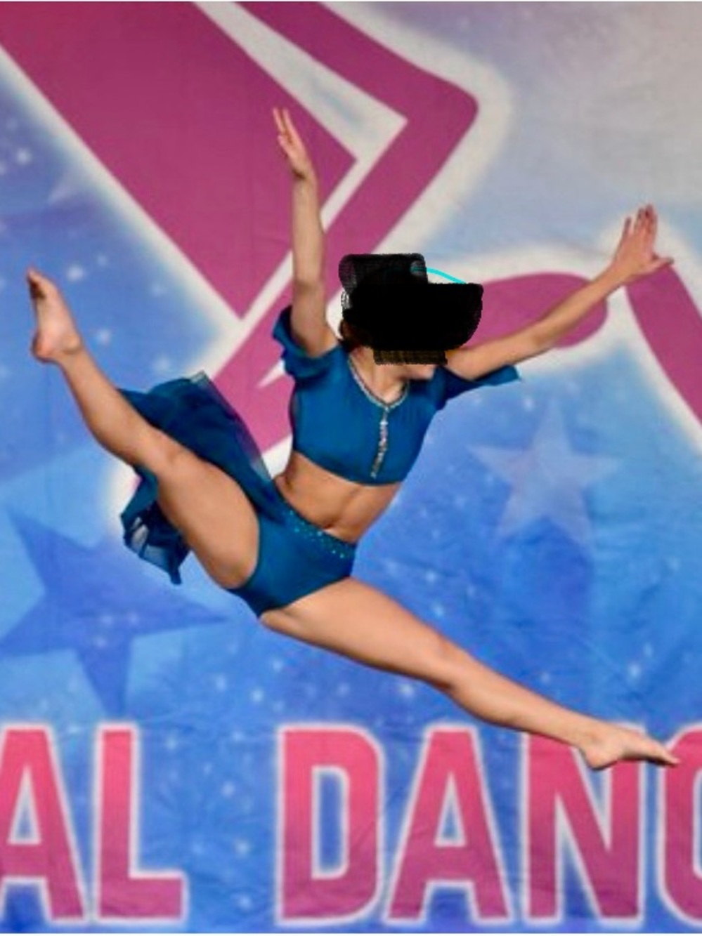 Teal Two-Piece Dance Costume Set